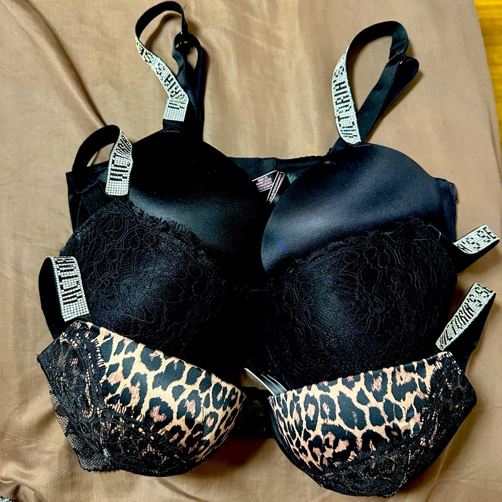 3 Victoria Secret Very Sexy Shiny Strap Push-Up Bra